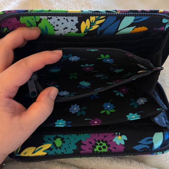 Vera Bradley Blue and Orange Floral Wallet - Picture 8 of 8